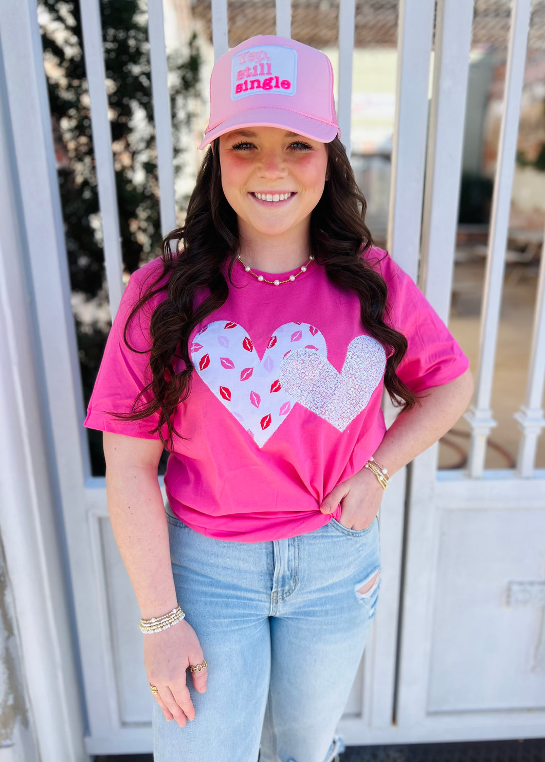 Candy Kisses Pink Heart Tee