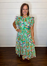 Load image into Gallery viewer, Green Floral Mix Long Dress
