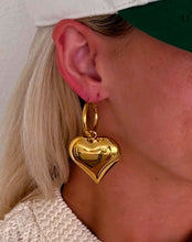 Load image into Gallery viewer, Chunky Gold Bubble Heart Earrings
