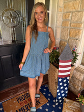 Load image into Gallery viewer, Denim Bow Tie Dress
