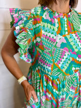 Load image into Gallery viewer, Green Floral Mix Long Dress
