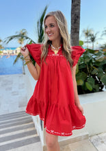 Load image into Gallery viewer, Red &amp; White Bow Dress
