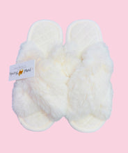 Load image into Gallery viewer, White Fuzzy Cozy Slippers
