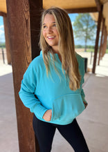 Load image into Gallery viewer, Kenna Aqua Hooded Pullover
