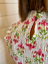 Load image into Gallery viewer, Cream Gattered Flower Dress
