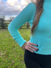 Load image into Gallery viewer, Sky Blue Cropped Sweater
