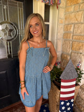 Load image into Gallery viewer, Denim Bow Tie Dress
