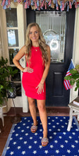 Load image into Gallery viewer, Boston Red Midi Dress
