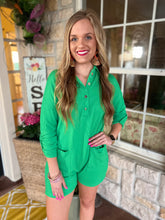 Load image into Gallery viewer, Kelly Green Ribbed Romper
