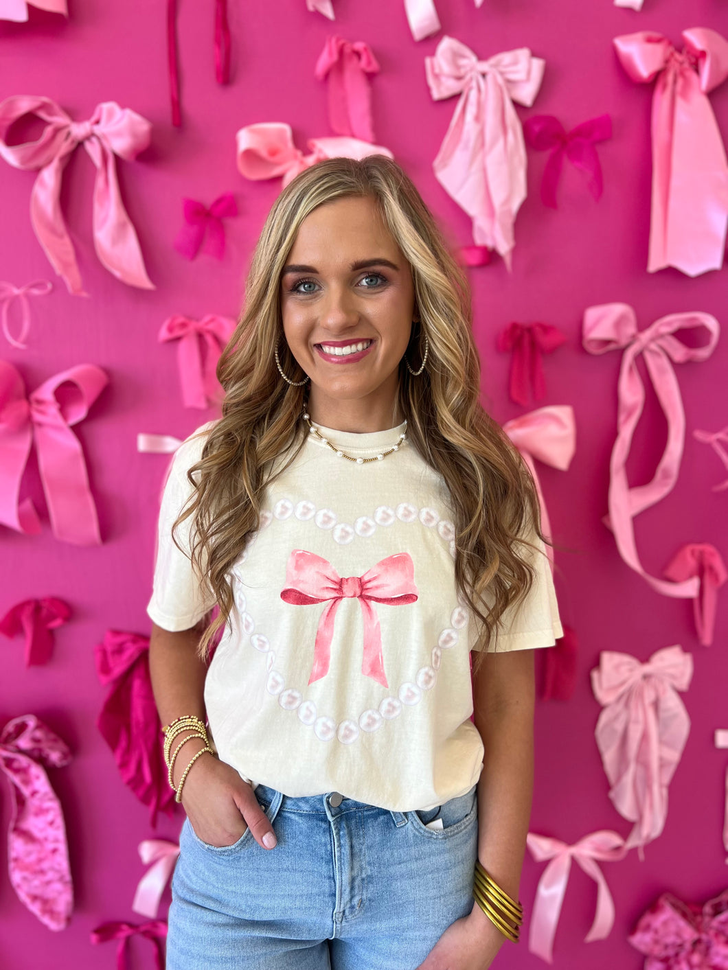 Pearl Heart Bow Tee