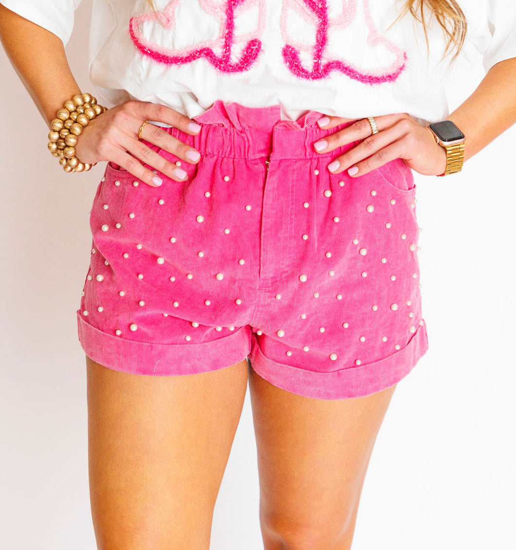 Hot Pink Pearl Shorts