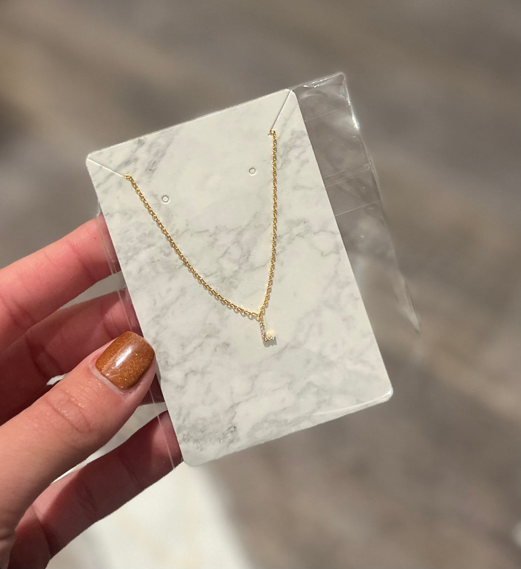 Small Crystal Initial Necklace